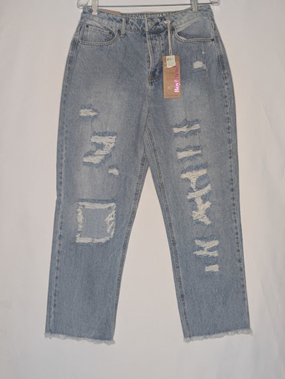 VANILLA STAR Womens size 11 90s Boyfriend jeans super high rise Distressed NWT